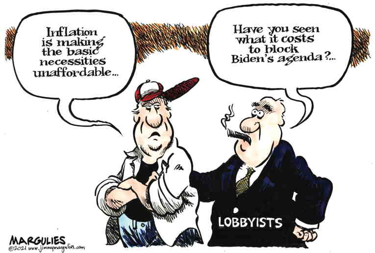 Political/Editorial Cartoon by Jimmy Margulies, King Features on Biden Plans Impeded