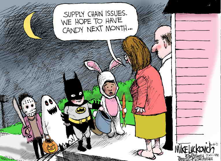 Political/Editorial Cartoon by Mike Luckovich, Atlanta Journal-Constitution on Inflation Rising