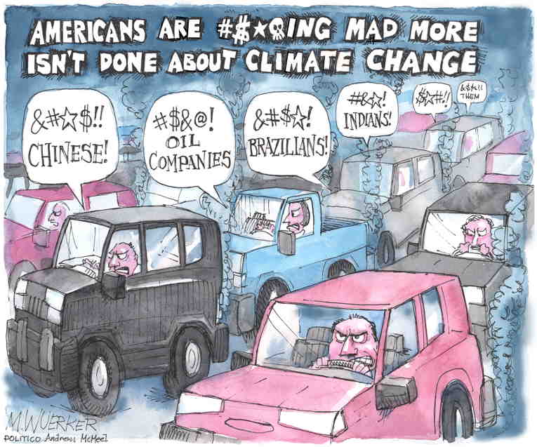 Political/Editorial Cartoon by Matt Wuerker, Politico on Climate Talks Continue