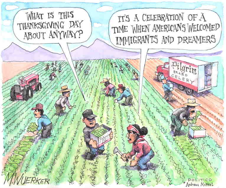 Political/Editorial Cartoon by Matt Wuerker, Politico on Holiday Season Arrives