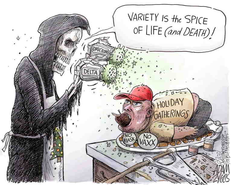 Political/Editorial Cartoon by Adam Zyglis, The Buffalo News on Holiday Season in Full Swing