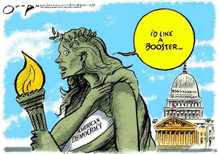 Political/Editorial Cartoon by Jack Ohman, The Oregonian on Jan. 6 Battle Rages