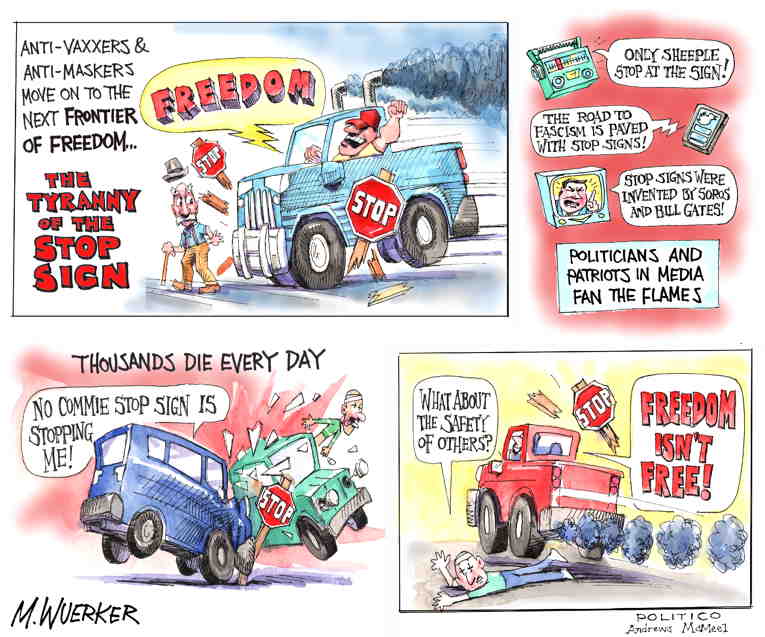 Political/Editorial Cartoon by Matt Wuerker, Politico on 1,000,000 Daily Cases Reached