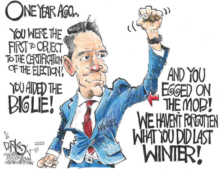 Political/Editorial Cartoon by John Darkow, Columbia Daily Tribune, Missouri on Jan. 6 Events Come Into Focus