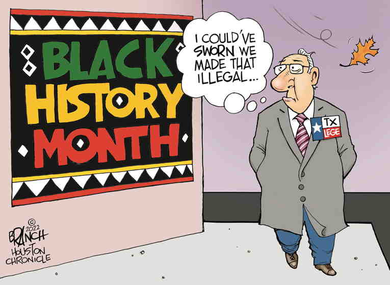 Political/Editorial Cartoon by John Branch, San Antonio Express-News on Texas Leading Racist Push