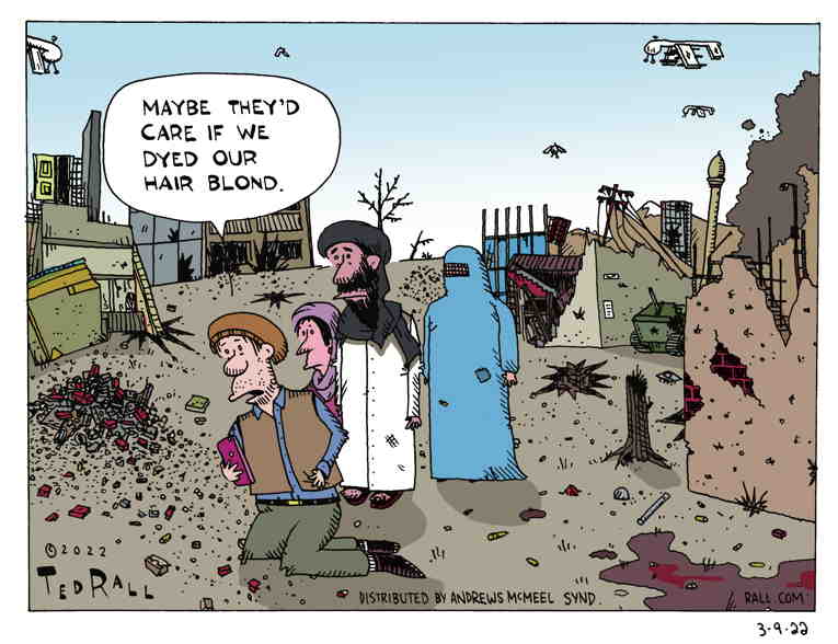 Political/Editorial Cartoon by Ted Rall on Russian Invasion Stalls