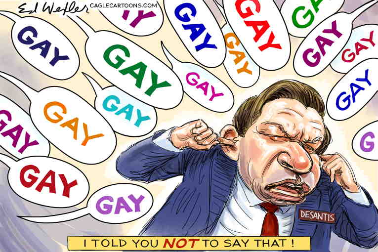 Political/Editorial Cartoon by Ed Wexler, PoliticalCartoons.com on DeSantis Battles Disney