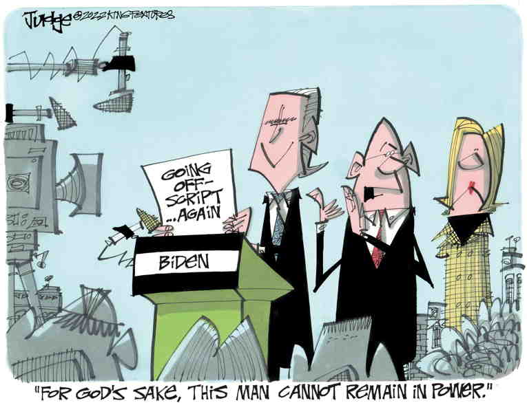 Political/Editorial Cartoon by Lee Judge, King Features on Biden Goes Off Script