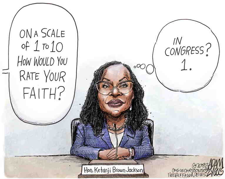 Political/Editorial Cartoon by Adam Zyglis, The Buffalo News on Jackson Shines in Hearings