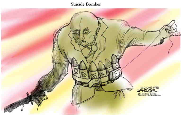 Political/Editorial Cartoon by Jeff Danziger on Putin Promises De-escalation