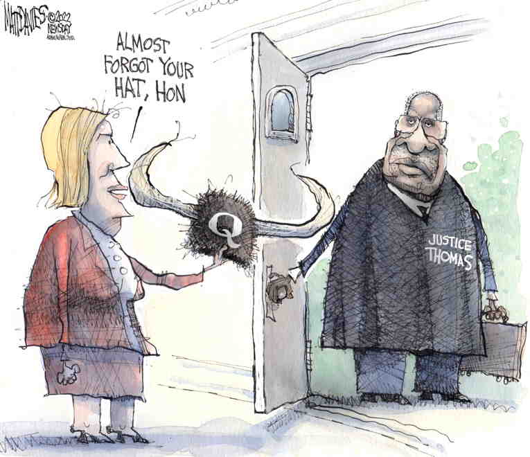 Political/Editorial Cartoon by Matt Davies, Journal News on High Court Infiltrated
