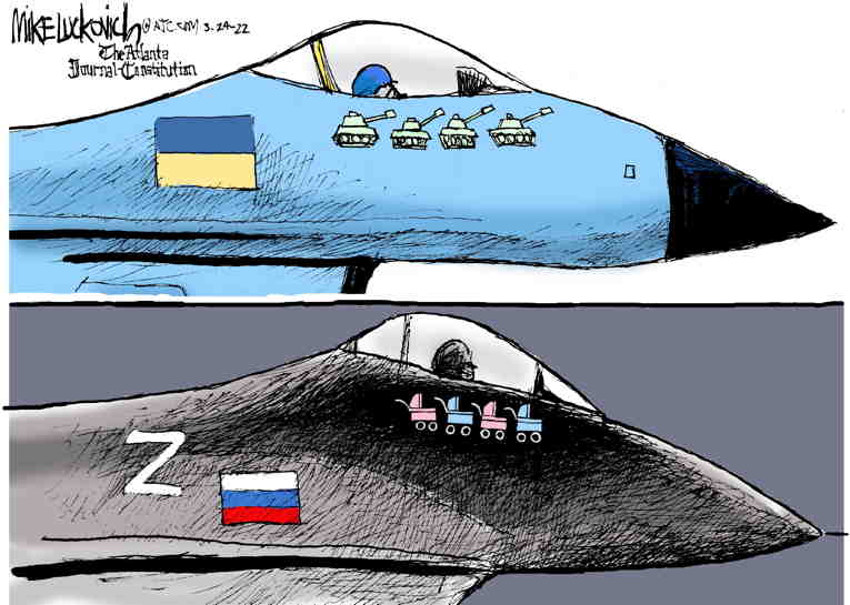 Political/Editorial Cartoon by Mike Luckovich, Atlanta Journal-Constitution on Russian Offensive Stalls