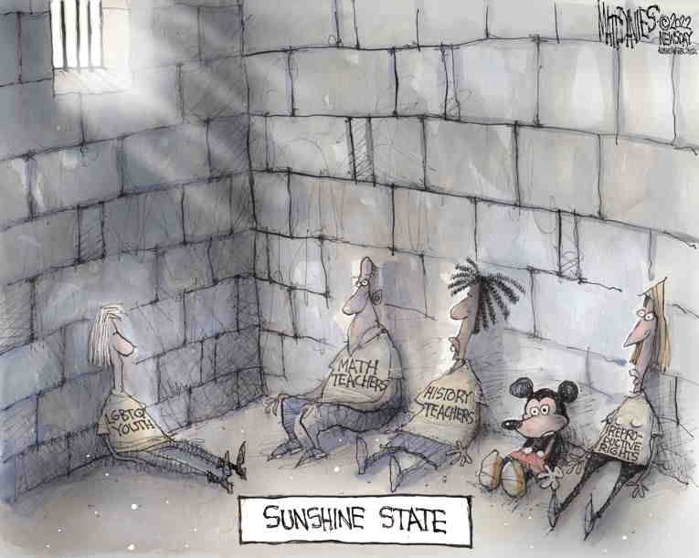 Political/Editorial Cartoon by Matt Davies, Journal News on DeSantis Attacks Disney