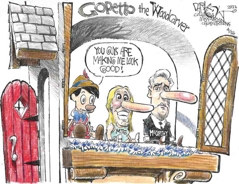 Political/Editorial Cartoon by John Darkow, Columbia Daily Tribune, Missouri on Jan. 6 Details Emerging