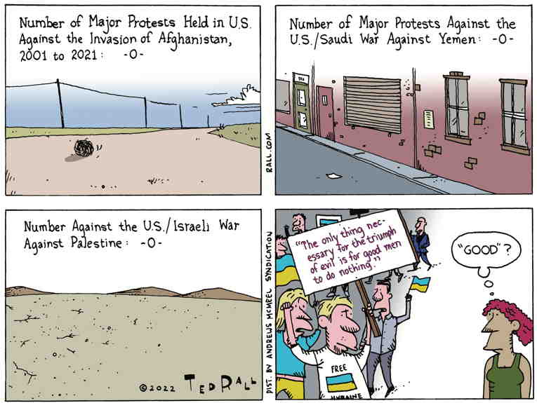 Political/Editorial Cartoon by Ted Rall on Russian Support Growing