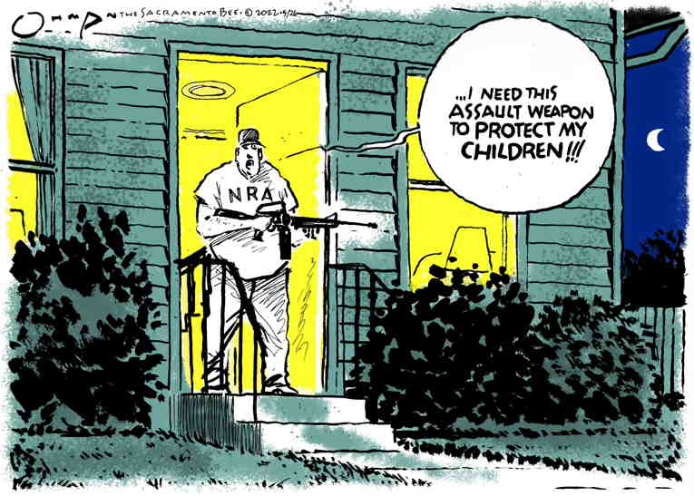 Political/Editorial Cartoon by Jack Ohman, The Oregonian on School Shooter Kills 21