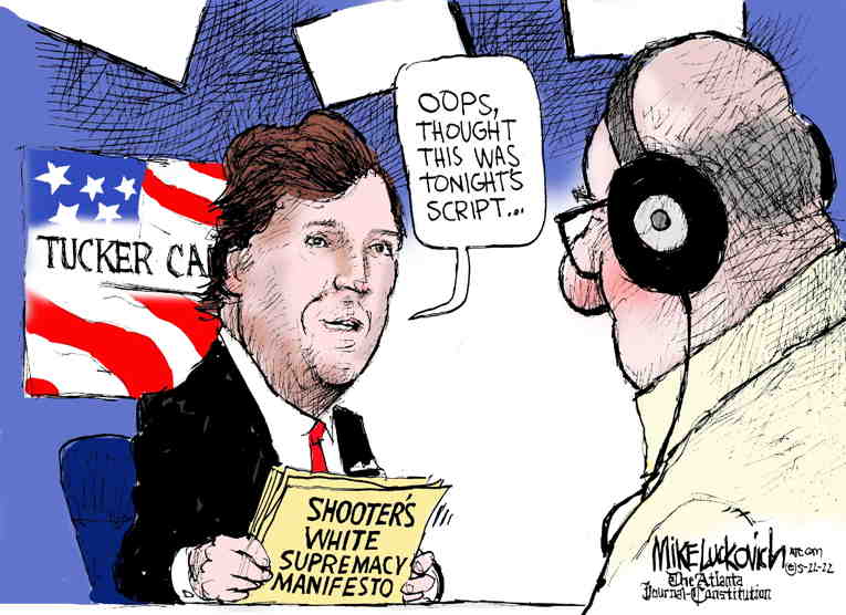 Political/Editorial Cartoon by Mike Luckovich, Atlanta Journal-Constitution on White Supremacists Double Down