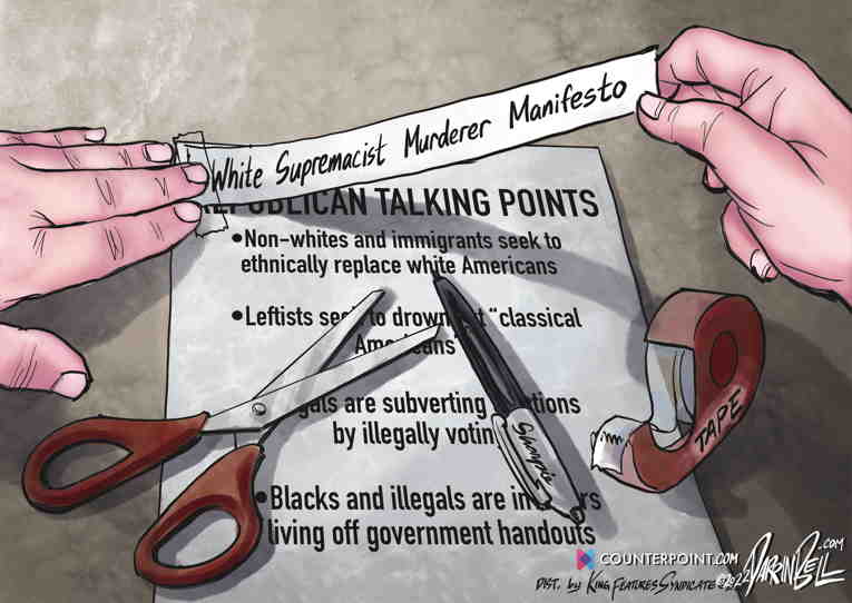 Political/Editorial Cartoon by Darrin Bell, Washington Post Writers Group on White Supremacists Double Down