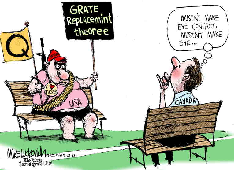Political/Editorial Cartoon by Mike Luckovich, Atlanta Journal-Constitution on White Supremacists Double Down