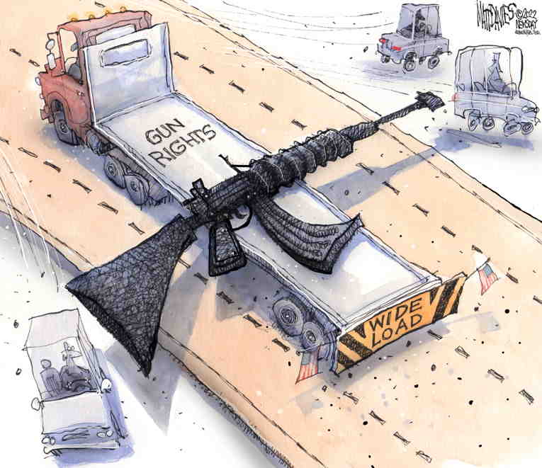 Political/Editorial Cartoon by Matt Davies, Journal News on Family Members Mourn