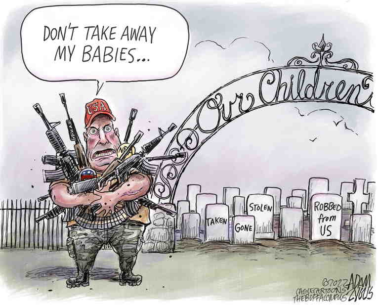 Political/Editorial Cartoon by Adam Zyglis, The Buffalo News on Family Members Mourn
