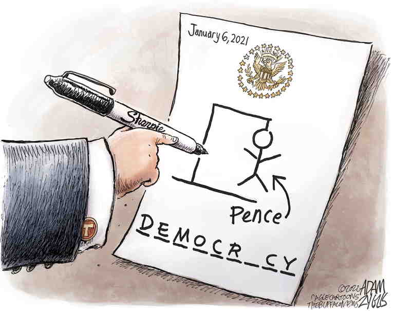 Political/Editorial Cartoon by Adam Zyglis, The Buffalo News on January 6 Hearings Begin