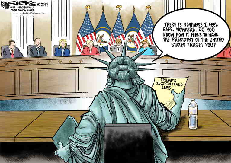 Political/Editorial Cartoon by Kevin Siers, Charlotte Observer on Jan. 6 Hearing Bombshell