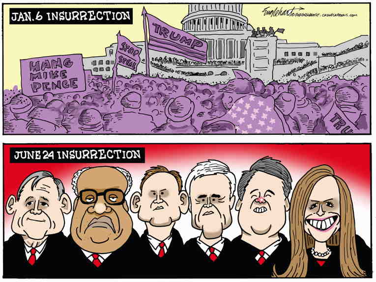 Political/Editorial Cartoon by Bob Englehart, Hartford Courant on Rogue Court Assaults Nation
