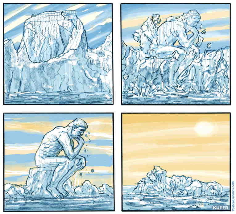 Political/Editorial Cartoon by Peter Kuper, PoliticalCartoons.com on Weather Records Fall