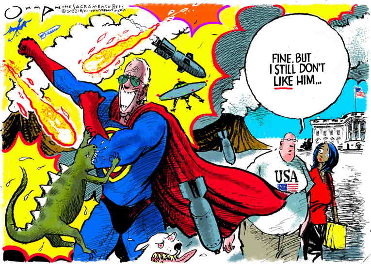 Political/Editorial Cartoon by Jack Ohman, The Oregonian on Biden Celebrates Victories