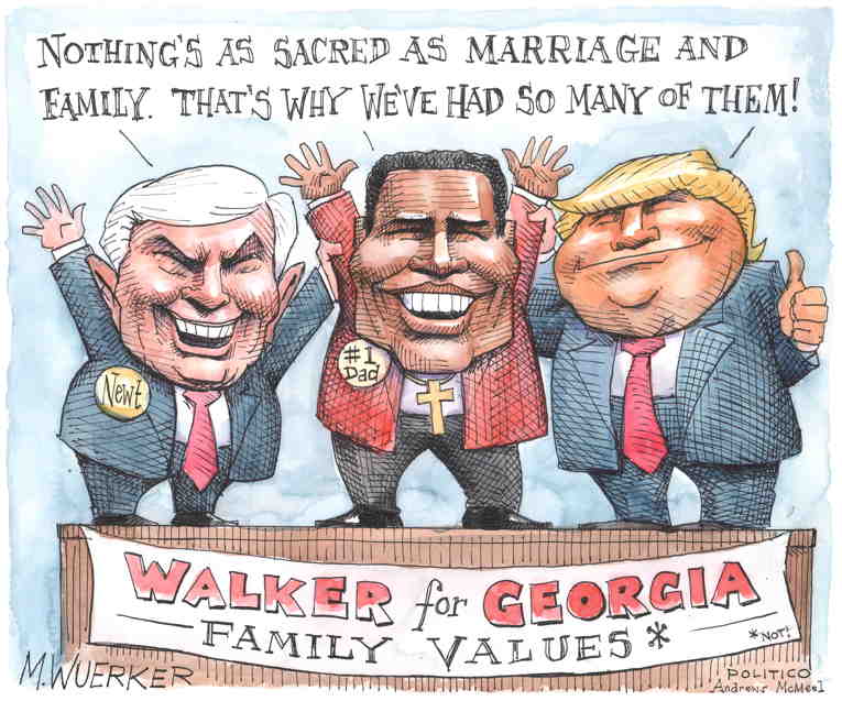 Political/Editorial Cartoon by Matt Wuerker, Politico on GOP Rallies Around Walker