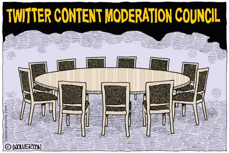 Political/Editorial Cartoon by Monte Wolverton, Cagle Cartoons on Twitter in Turmoil