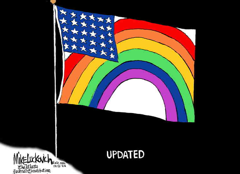 Political/Editorial Cartoon by Mike Luckovich, Atlanta Journal-Constitution on Same Sex Marriage Codified