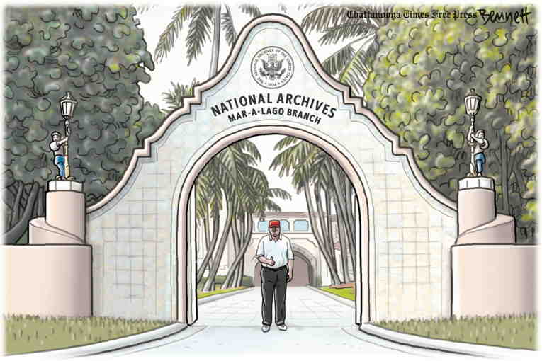 Political/Editorial Cartoon by Clay Bennett, Chattanooga Times Free Press on Trump Releases Hero Cards