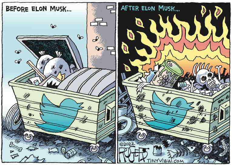 Political/Editorial Cartoon by Rob Rogers on Musk to Step Down