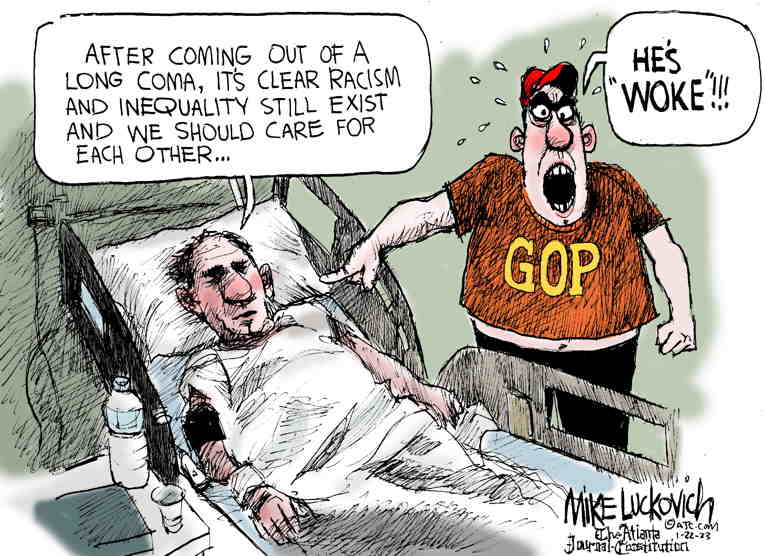 Political/Editorial Cartoon by Mike Luckovich, Atlanta Journal-Constitution on Culture War Escalates