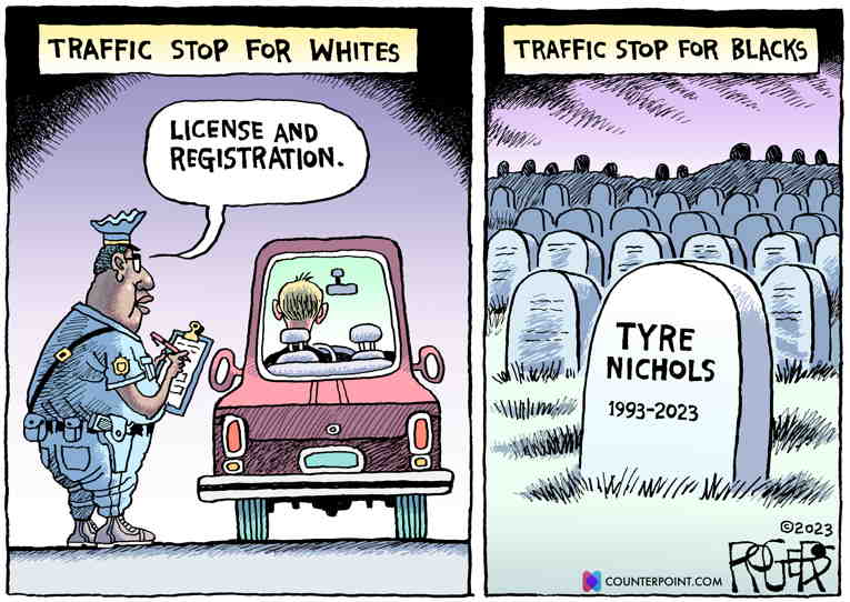 Political/Editorial Cartoon by Rob Rogers on Video Shocks Nation
