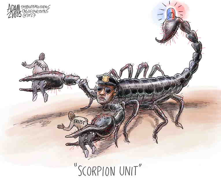 Political/Editorial Cartoon by Adam Zyglis, The Buffalo News on Video Shocks Nation
