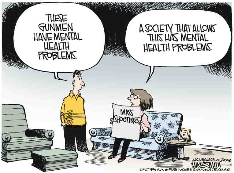 Political/Editorial Cartoon by Mike Smith, Las Vegas Sun on Thoughts and Prayers