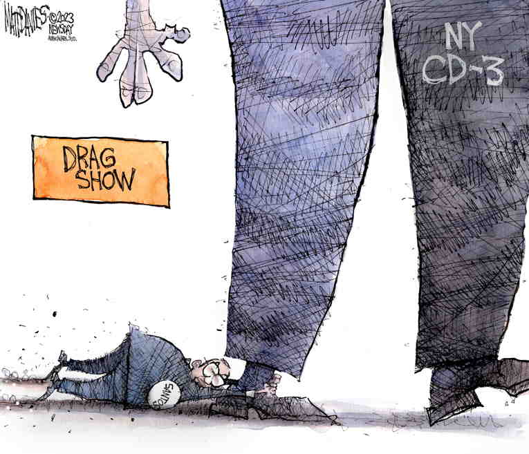 Political/Editorial Cartoon by Matt Davies, Journal News on Santos Survives Another Day