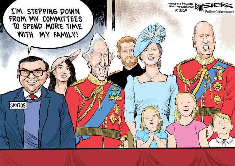 Political/Editorial Cartoon by Kevin Siers, Charlotte Observer on Santos Survives Another Day
