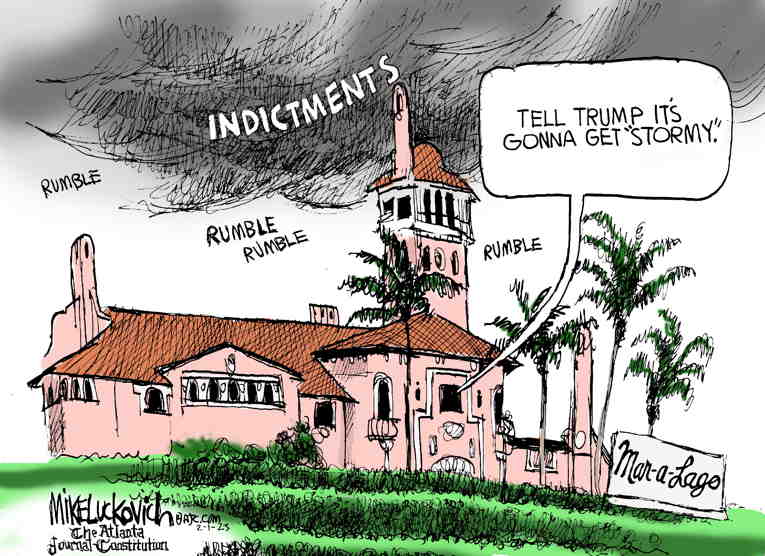 Political/Editorial Cartoon by Mike Luckovich, Atlanta Journal-Constitution on Trump Ramps Up Campaign