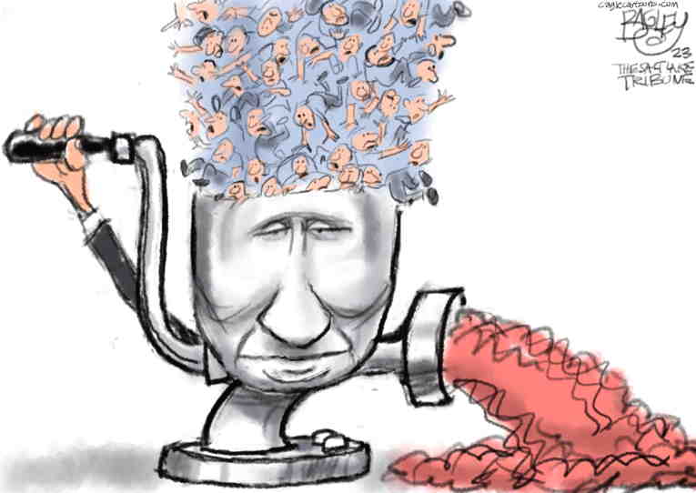 Political/Editorial Cartoon by Pat Bagley, Salt Lake Tribune on Russia Mounts Offensive