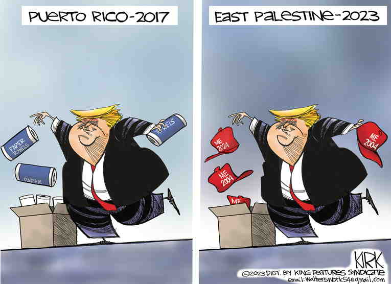 Political/Editorial Cartoon by Kirk Walters, Toledo Blade on Railroad Company Screws Up