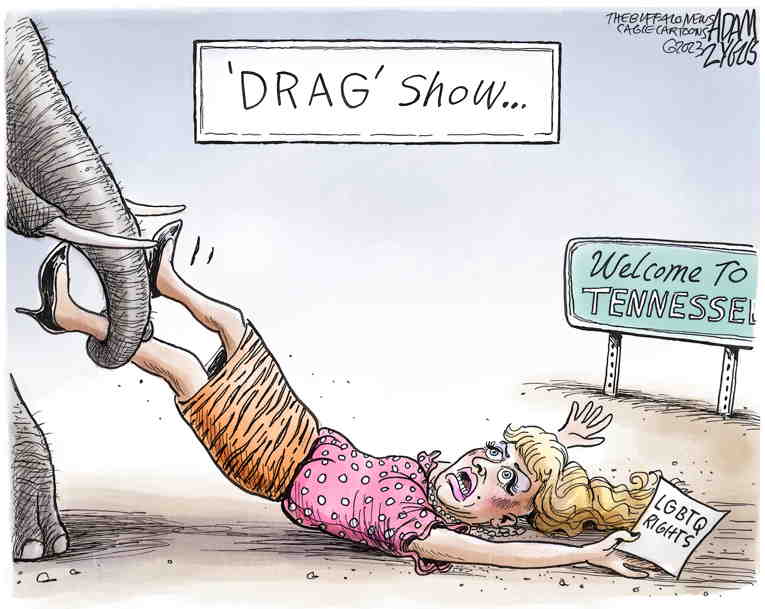 Political/Editorial Cartoon by Adam Zyglis, The Buffalo News on Republicans Target Drag Shows