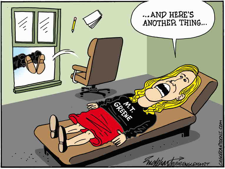 Political/Editorial Cartoon by Bob Englehart, Hartford Courant on Greene Calls for Secession