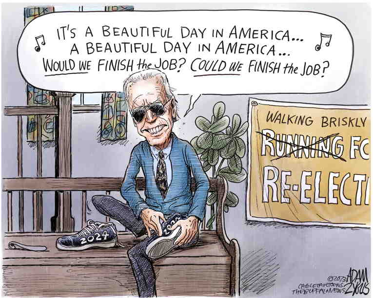 Political/Editorial Cartoon by Adam Zyglis, The Buffalo News on President Announces Reelection Bid