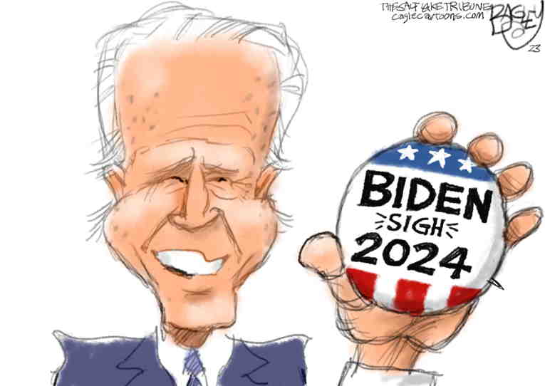 Political/Editorial Cartoon by Pat Bagley, Salt Lake Tribune on President Announces Reelection Bid