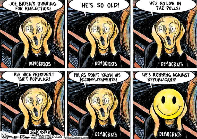 Political/Editorial Cartoon by Kevin Siers, Charlotte Observer on President Announces Reelection Bid