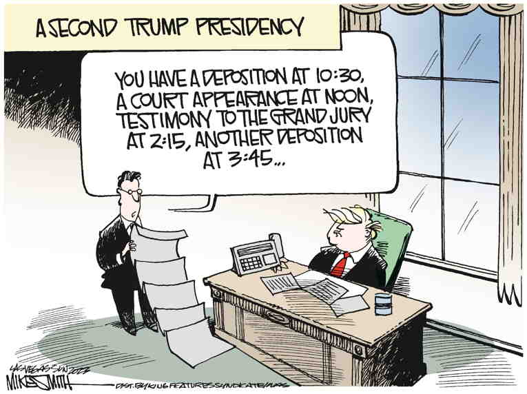 Political/Editorial Cartoon by Mike Smith, Las Vegas Sun on Trump Ramps Up Campaign